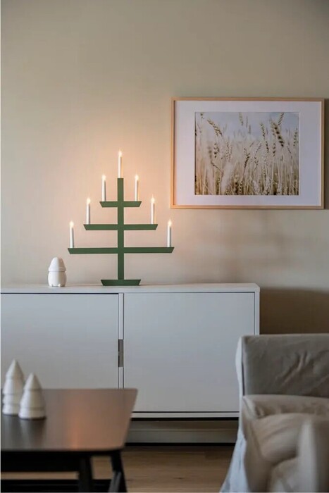 Adventsljusstake 7-armad Grön Konstsmide